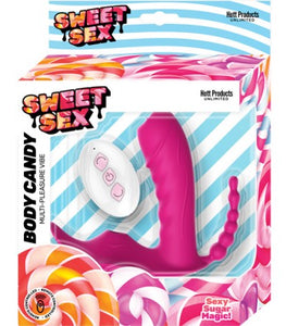 Sweet Sex Body Candy Silicone Toy W/ Tongue & Beads Magenta Default Title