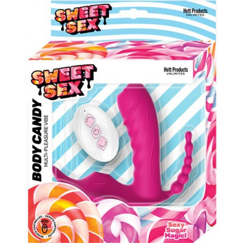 Sweet Sex Body Candy Silicone Toy W/ Tongue & Beads Magenta Default Title
