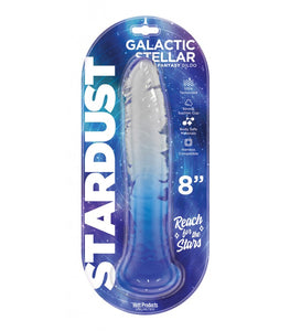 Stardust Galactic Stellar Jelly Dildo 8in Crystal Blue