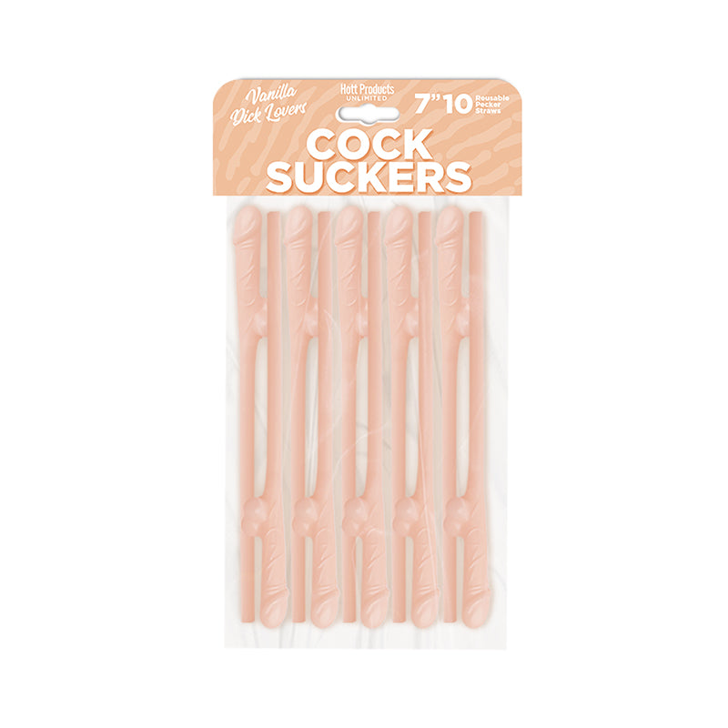 Cock Suckers Pecker Straws Vanilla Lovers 10pk