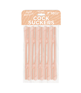 Cock Suckers Pecker Straws Vanilla Lovers 10pk