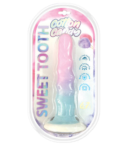 Cotton Candy Powder Puff 6.5in Silicone Dildo