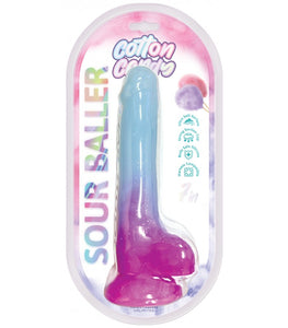 Cotton Candy Sour Baller Silicone Dildo 6in Aqua/purple