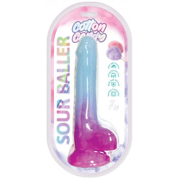 Cotton Candy Sour Baller Silicone Dildo 6in Aqua/purple Default Title