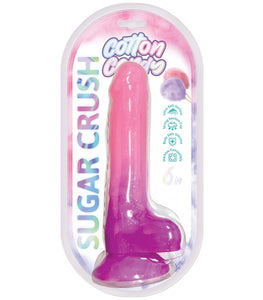 Cotton Candy Sugar Crush Silicone Dildo 6in Pink/purple