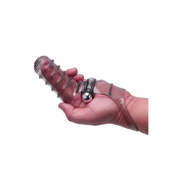 The 9's Vibrofinger Ribbed Finger Massager Grey Default Title