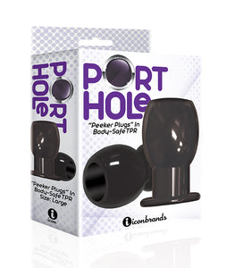 The 9s Port Hole Hollow Butt Plug Black