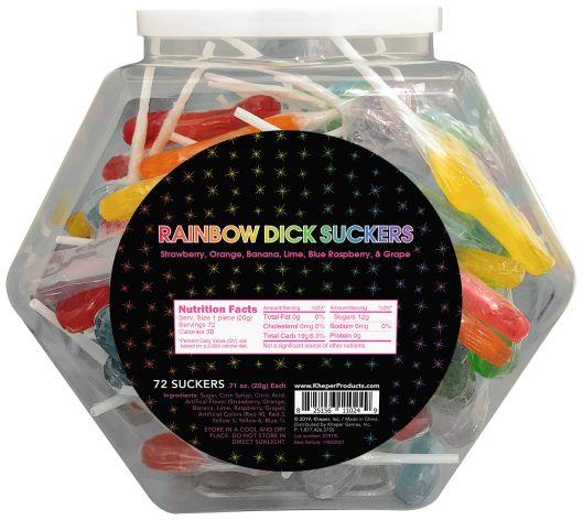 Rainbow Dick Suckers 72 Pack