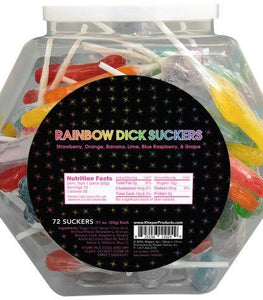 Rainbow Dick Suckers 72 Pack