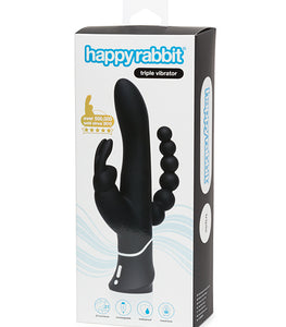 Happy Rabbit Triple Curve Rechargeable Rabbit Black Default Title
