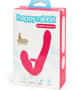 Happy Rabbit Rechargeable Pink Vibrating Strapless Strap On