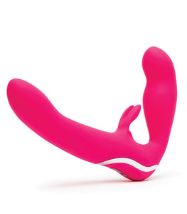 Happy Rabbit Rechargeable Pink Vibrating Strapless Strap On