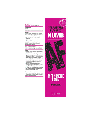Numb Af Desensitizing Anal Gel Strawberry 1.5 Oz Default Title