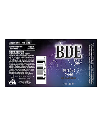 Bde Prolong Spray 1 Oz Default Title