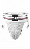 Mob Fetish Jockstrap White 3in Waistband(bulk) Small