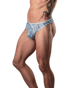 Marble Mesh Mini Thong Light Blue