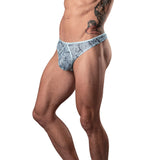 Marble Mesh Mini Thong Light Blue