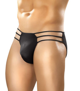 Nylon/spandex Cage Brief Black L/xl