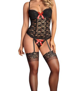 Bustier & G-string Black (luv Lace)