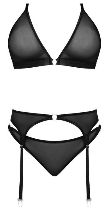 Sassy Bra Garter & Rouched Panty Black 2xl Default Title