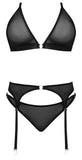 Sassy Bra Garter & Rouched Panty Black 2xl