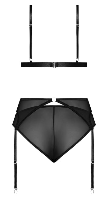 Sassy Bra Garter & Rouched Panty Black 2xl Default Title