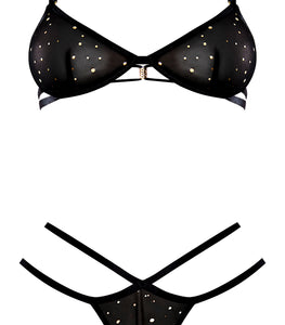 Glitz & Glam Bra & Thong Set Black L/xl