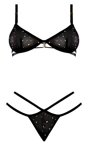 Glitz & Glam Bra & Thong Set Black L/xl Default Title