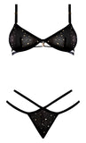 Glitz & Glam Bra & Thong Set Black