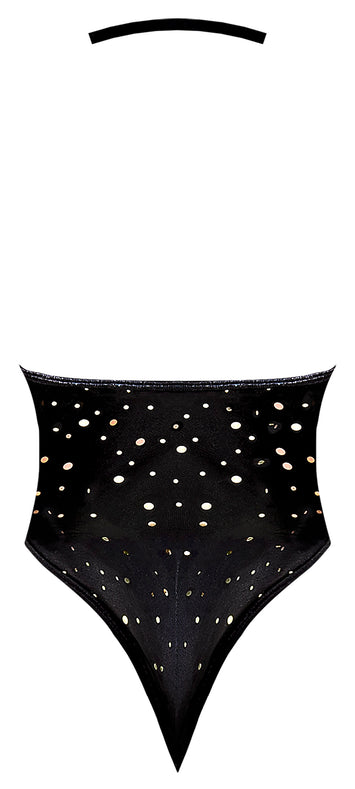 Glitz & Glam Teddy W/ Snap Crotch Black 2XL