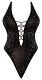 Glitz & Glam Teddy W/ Snap Crotch Black