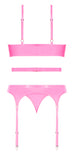 Club Candy Basque & Cheeky Panty Pink L/xl