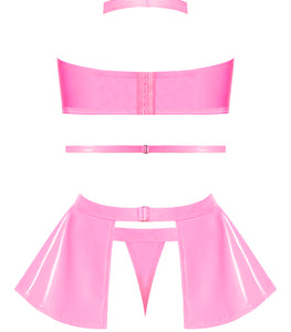 Club Candy Bra Skirt & Thong Pink