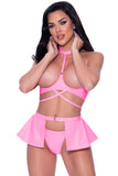 Club Candy Bra Skirt & Thong Pink