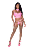 Club Candy Bra Harness & Panty Pink