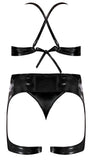 Liquid Onyx Halter Bra Waist Cincher & Panty Set Black