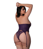 Basque & Split Panty Plum