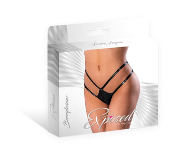 Liquid Onyx Crotchless Panty Black 2xl