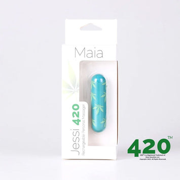 Jessi 420 10 Function Mini Rechargeable Bullet Emerald