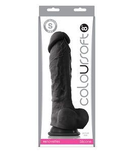 Coloursoft 8in Soft Dildo Black