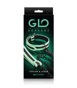 Glo Bondage Collar & Leash Green Default Title