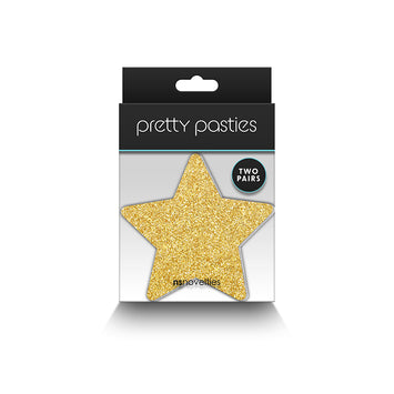 Pretty Pasties Glitter Stars Black/gold 2 Pair Default Title