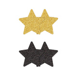 Pretty Pasties Glitter Stars Black/gold 2 Pair