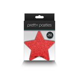 Pretty Pasties Glitter Stars Red/silver 2 Pair