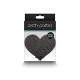 Pretty Pasties Glitter Hearts Black/gold 2 Pair