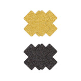 Pretty Pasties Glitter Cross Black/gold 2 Pair Default Title