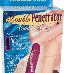 Double Penetrator Cockring Red