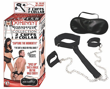 Dominant Submissive 2 Cuffs & Collar Black Default Title