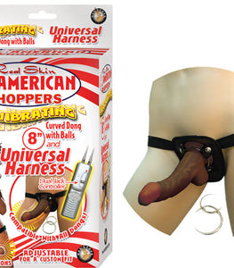 Afro American Whoppers Vibrating 8 In Dong W/harness