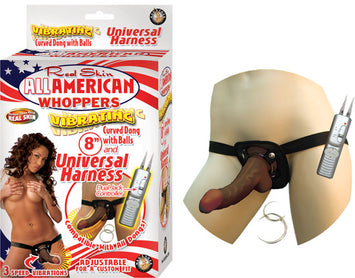 Afro American Whoppers Vibrating 8 In Dong W/harness Default Title